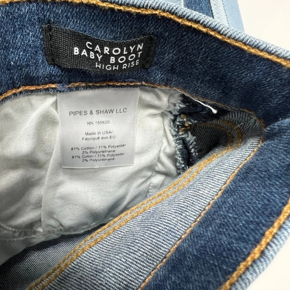 Veronica Beard Jeans Carolyn Baby Boot High Rise Size 25 0 Tuxedo Stripe Denim - Picture 2 of 8